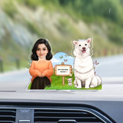 Personalized Dog Memorable Bobblehead Caricature with Battery Powered Moving Head Me & My Dog Forever Quote Heartwarming Pet Lover Gift for Women, Pet Birthday Gift